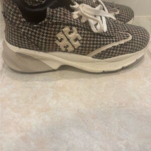 Tory Burch Women's Houndstooth Sneakers - Black and Cream